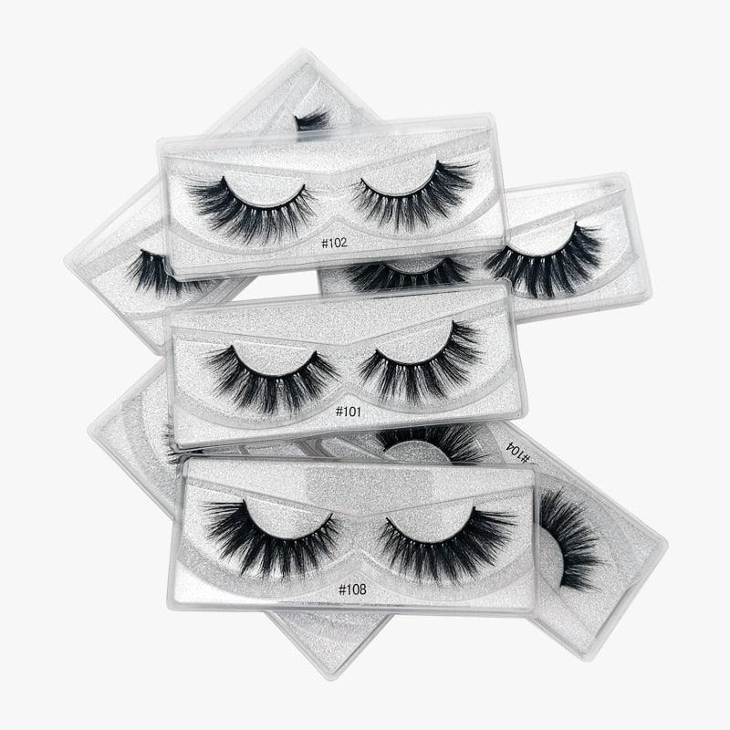 New 10 pairs faux mink eyelashes bulk wholesale natural long false eyelash extension 3d lashes (M2)(1U86)