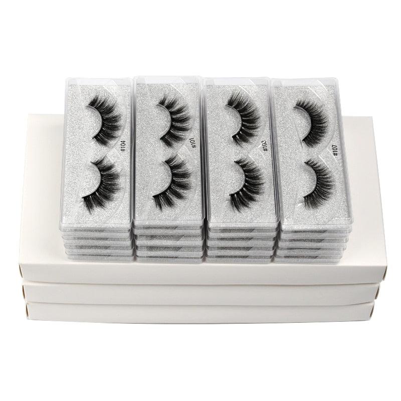 New 10 pairs faux mink eyelashes bulk wholesale natural long false eyelash extension 3d lashes (M2)(1U86)