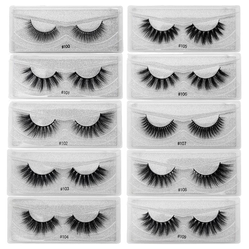 New 10 pairs faux mink eyelashes bulk wholesale natural long false eyelash extension 3d lashes (M2)(1U86)