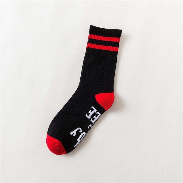 New 11 Colors Crew Socks - Purple Funny Letters Free Casual Socks (1U87)
