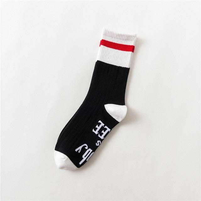 New 11 Colors Crew Socks - Purple Funny Letters Free Casual Socks (1U87)