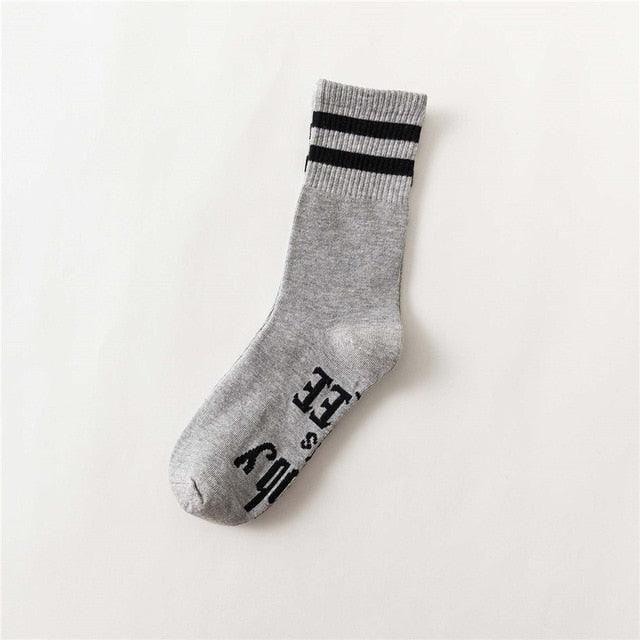 New 11 Colors Crew Socks - Purple Funny Letters Free Casual Socks (1U87)