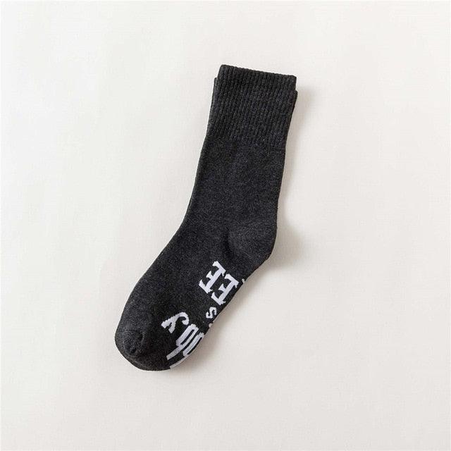 New 11 Colors Crew Socks - Purple Funny Letters Free Casual Socks (1U87)