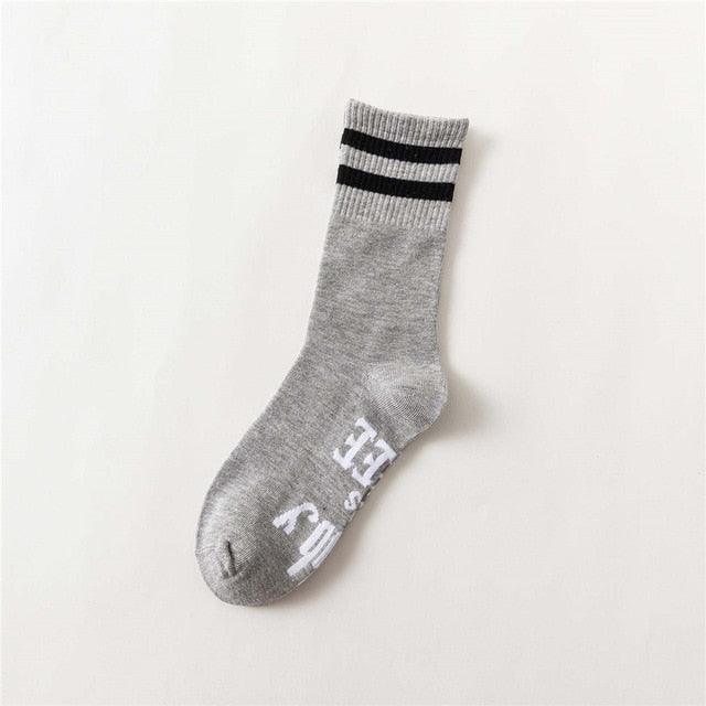 New 11 Colors Crew Socks - Purple Funny Letters Free Casual Socks (1U87)