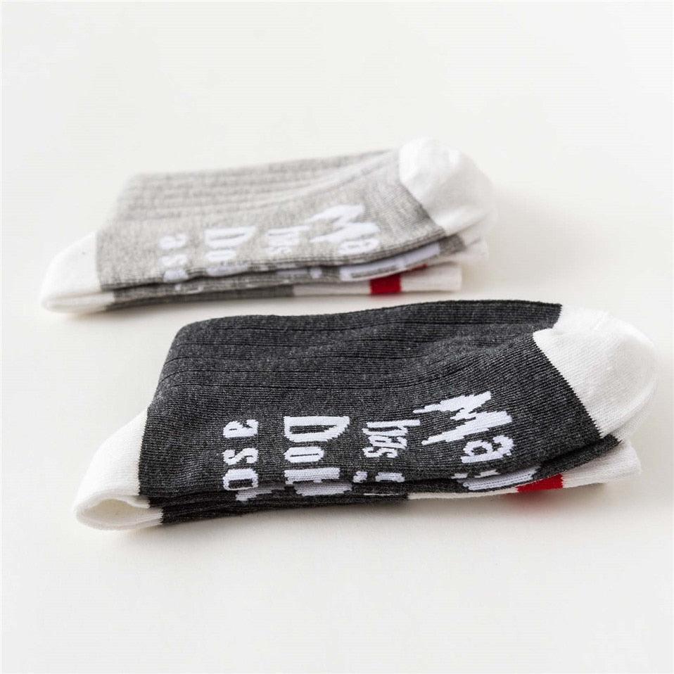 New 11 Colors Crew Socks - Purple Funny Letters Free Casual Socks (1U87)