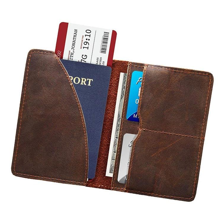 Genuine Leather Passport wallet - Vintage Cow Leather Passport Cover - Unisex Wallet Credit Card Holder (LT8)