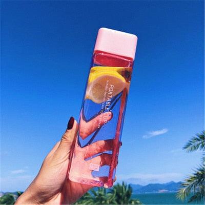 New 500ml Milk Fruit Water Cup - Cute Square Tea For Water Bottles Drink With Rope Sport Heat Resistant (FHB)(1AK1)