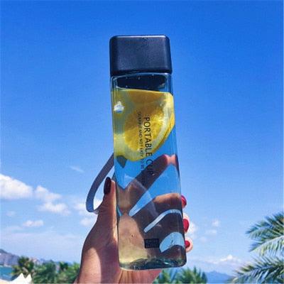 New 500ml Milk Fruit Water Cup - Cute Square Tea For Water Bottles Drink With Rope Sport Heat Resistant (FHB)(1AK1)