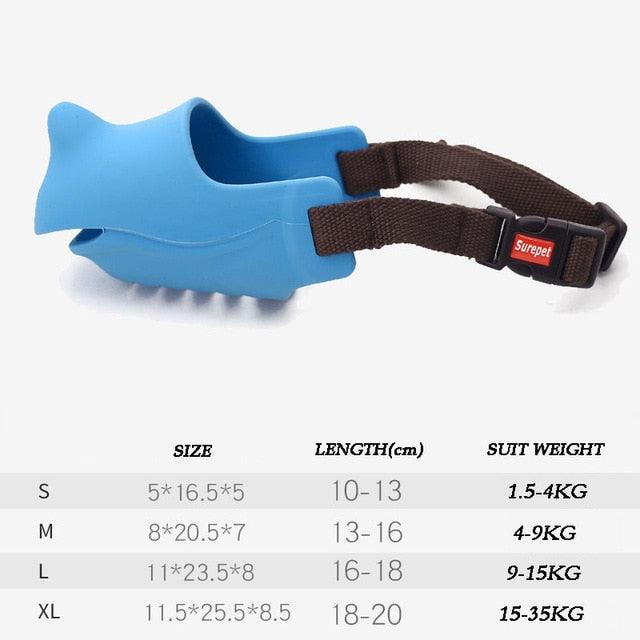 New Anti Barking Silica Gel Dog Muzzle For Small Large Dogs - Adjustable Pet Mouth Muzzles (4W1)