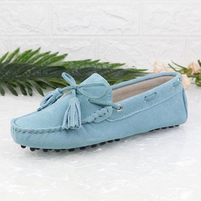 New Fashion Genuine Leather Women Flat Shoes - Slip On Loafers Women's Casual Flat Shoes (D40)(FS)(CD)