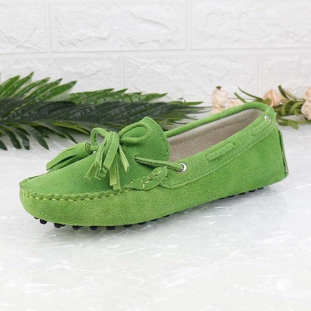 New Fashion Genuine Leather Women Flat Shoes - Slip On Loafers Women's Casual Flat Shoes (D40)(FS)(CD)