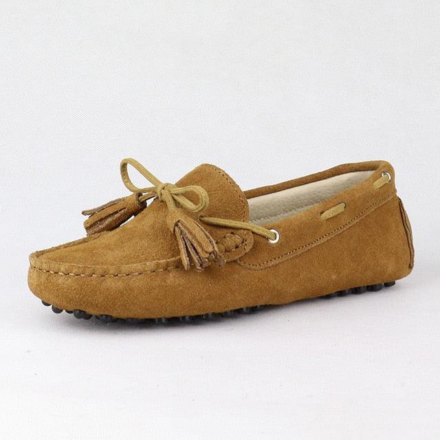 New Fashion Genuine Leather Women Flat Shoes - Slip On Loafers Women's Casual Flat Shoes (D40)(FS)(CD)