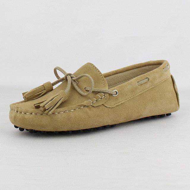 New Fashion Genuine Leather Women Flat Shoes - Slip On Loafers Women's Casual Flat Shoes (D40)(FS)(CD)