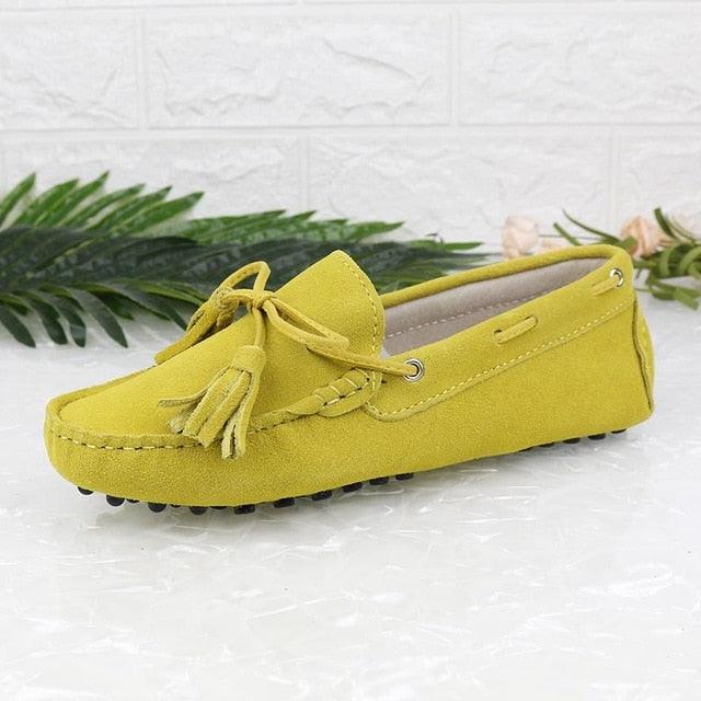 New Fashion Genuine Leather Women Flat Shoes - Slip On Loafers Women's Casual Flat Shoes (D40)(FS)(CD)