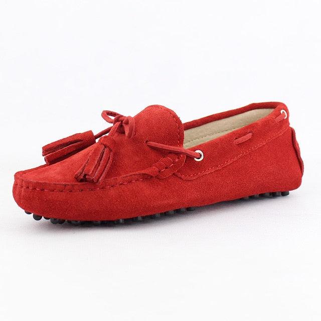 New Fashion Genuine Leather Women Flat Shoes - Slip On Loafers Women's Casual Flat Shoes (D40)(FS)(CD)