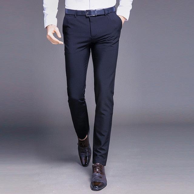 New Fashion High Quality Cotton Men's Suit Pants - Straight Spring Classic Business Casual Trousers (TG1)(F9)(F10)