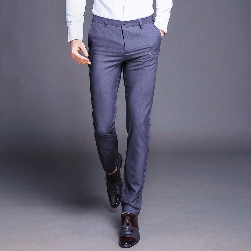 New Fashion High Quality Cotton Men's Suit Pants - Straight Spring Classic Business Casual Trousers (TG1)(F9)(F10)