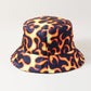 New Fire Pattern Bucket Hat - Girls Foldable print Cap - Summer Caps (2U44)