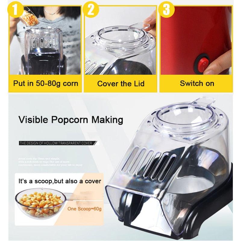 New Home Hot Air Popcorn Popper Maker Microwave Machine Delicious & Healthy Gift (D59)(1H1)