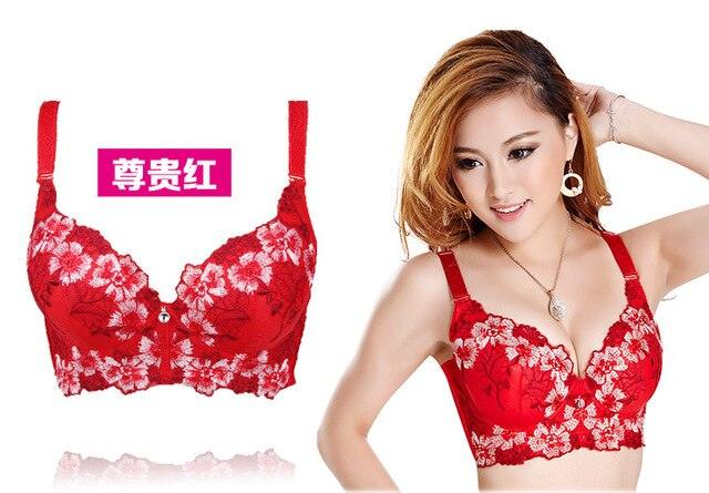 New Hot Fashion Women Sexy Bra - Push Up Deep V Bra - Women Embroidery Plus Size Bra (TSB2)(F27)