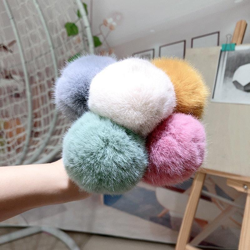New Lovely Imitation Rabbit Fur Plush - Elastic Hair Ponytail Holder - Hairband Hair Accessories (1U88)