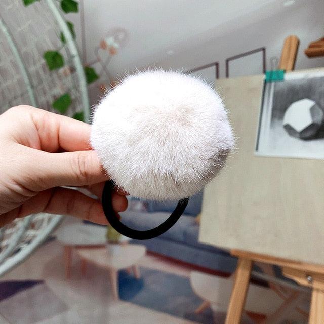 New Lovely Imitation Rabbit Fur Plush - Elastic Hair Ponytail Holder - Hairband Hair Accessories (1U88)