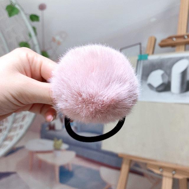 New Lovely Imitation Rabbit Fur Plush - Elastic Hair Ponytail Holder - Hairband Hair Accessories (1U88)
