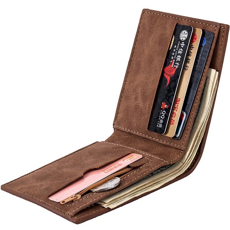 New Men Wallets - Small Money Purses Wallets - New Design Dollar Price Top Men Thin Wallet With Coin Bag (2U17)