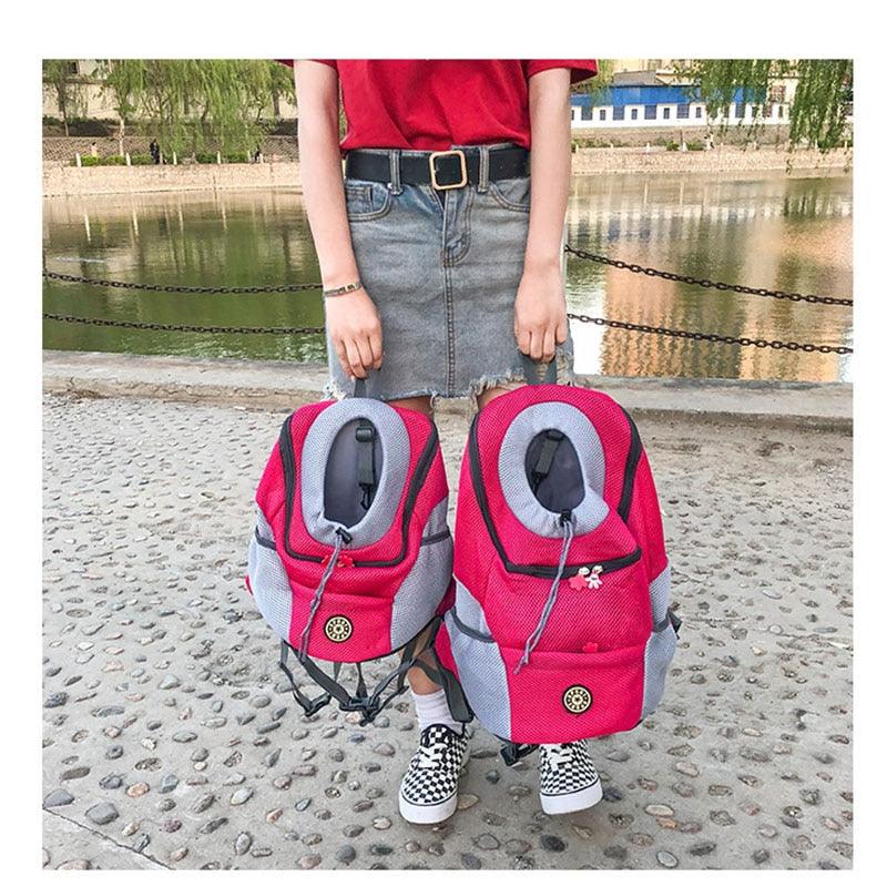 New Out Double Shoulder Portable Pet Travel Backpack - Outdoor Pet Dog Carrier Bag (D79)(5LT1)