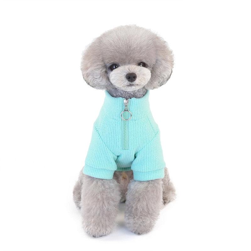 New Pet Clothes - Dog Clothes Autumn And Winter Zipper Self-cultivation Cat Winter Sweater (W4)