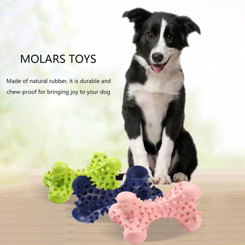 New Pet Dog Toys Bite-Resistant Chew Toy Rubber Bone Shaped Dogs Toy (7W2)
