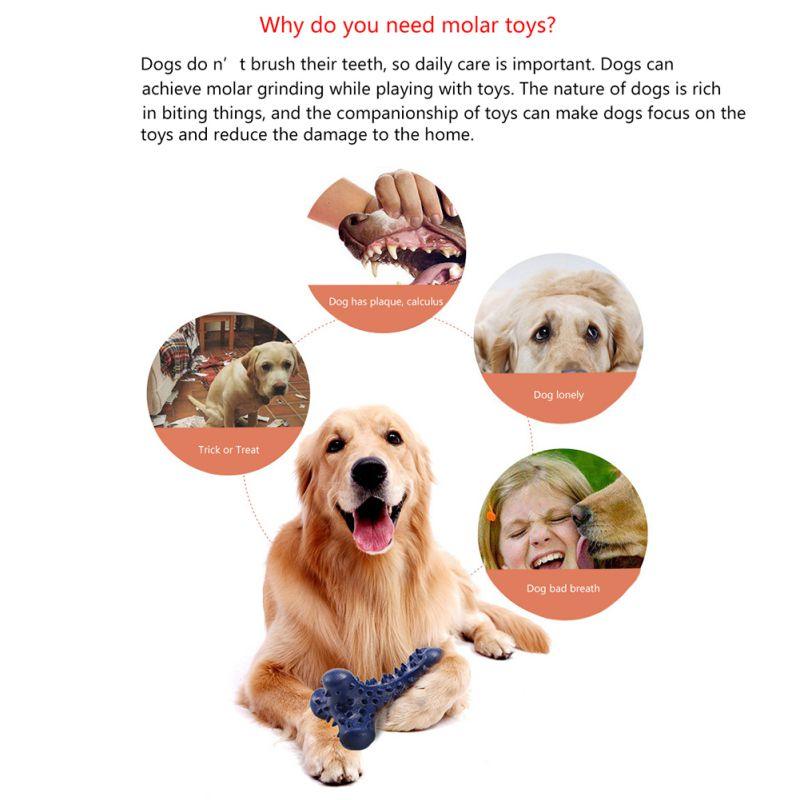 New Pet Dog Toys Bite-Resistant Chew Toy Rubber Bone Shaped Dogs Toy (7W2)