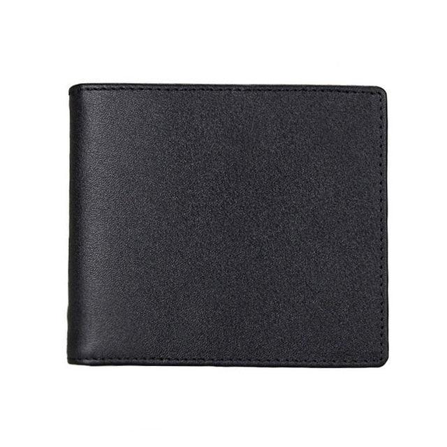 New Protection Genuine Leather Wallet - Men Short Coin Wallet - Card Holder Zipper Pocket (MA5)