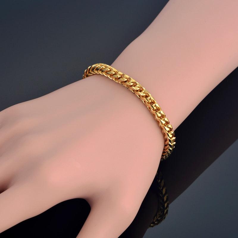 New Style 4MM Width Chain Necklace & Bracelet Set (MJ4)