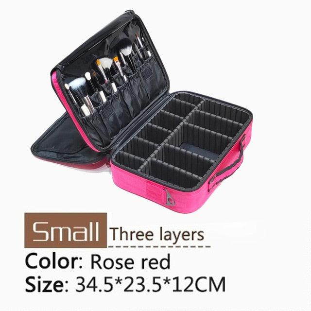New Upgrade Large Capacity Cosmetic Bag - Professional Women Travel Makeup Case (LT5)(F79)