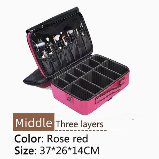 New Upgrade Large Capacity Cosmetic Bag - Professional Women Travel Makeup Case (LT5)(F79)