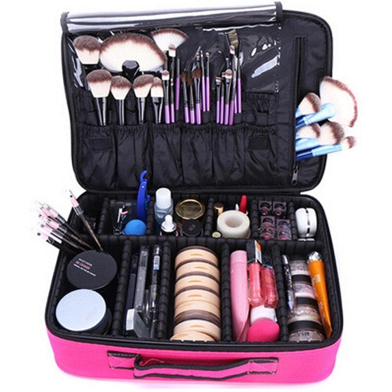 New Upgrade Large Capacity Cosmetic Bag - Professional Women Travel Makeup Case (LT5)(F79)