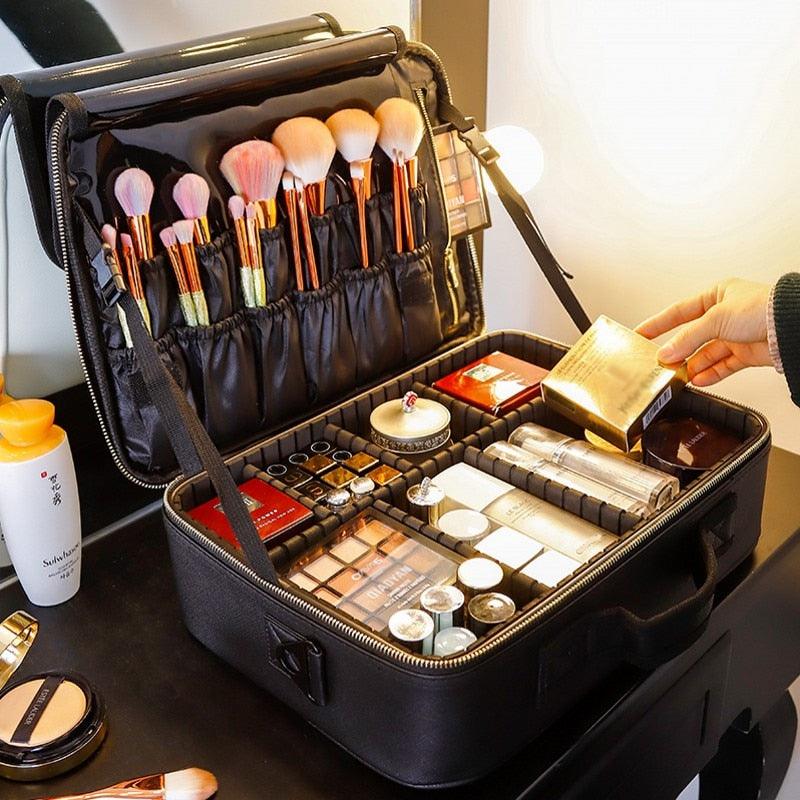 New Upgrade Large Capacity Cosmetic Bag - Professional Women Travel Makeup Case (LT5)(F79)