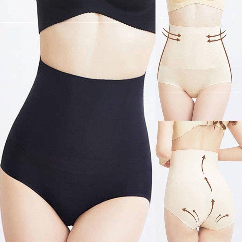 New Waist Quantum Ice Silk High Waist Abdomen Panties - Body Sculpting Butt Shaper (3U28)