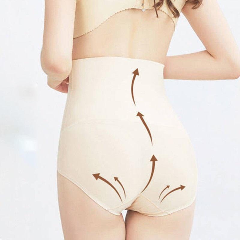 New Waist Quantum Ice Silk High Waist Abdomen Panties - Body Sculpting Butt Shaper (3U28)