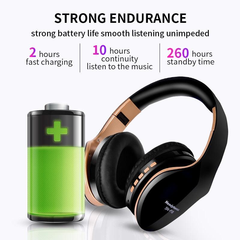 New Wireless Headphones - Bluetooth Headset Foldable Stereo Headphone Gaming Earphones With Microphone (AH2)(RS8)