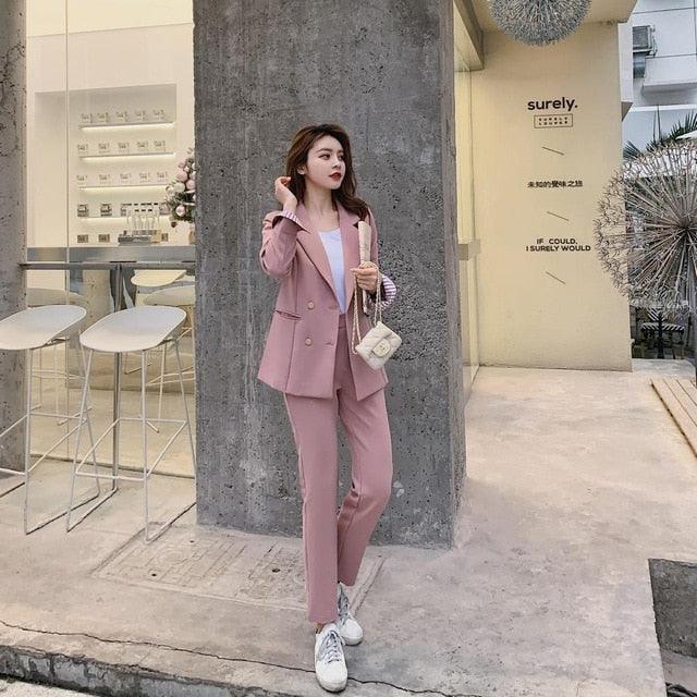 New fashion Spring Summer women's Suit - Blazer Slim Pants - 2 Piece Set Suits (TB5)