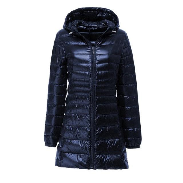 Great Women's Jacket - Large Size - Long Ultra Light Down Jacket - Women Winter Warm Windproof Coat (D23)(TB8A)(TB8B)
