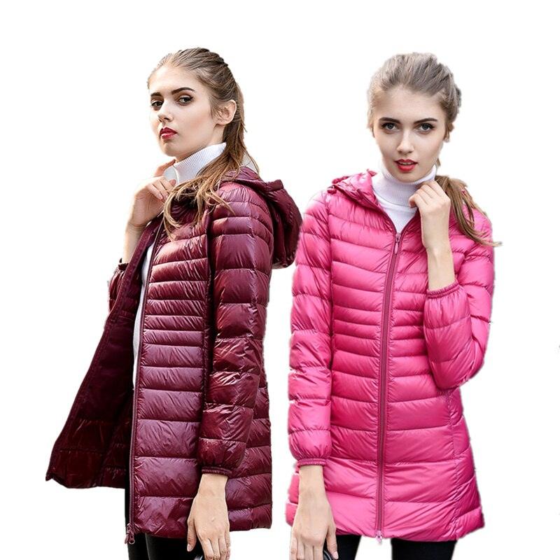 Great Women's Jacket - Large Size - Long Ultra Light Down Jacket - Women Winter Warm Windproof Coat (D23)(TB8A)(TB8B)
