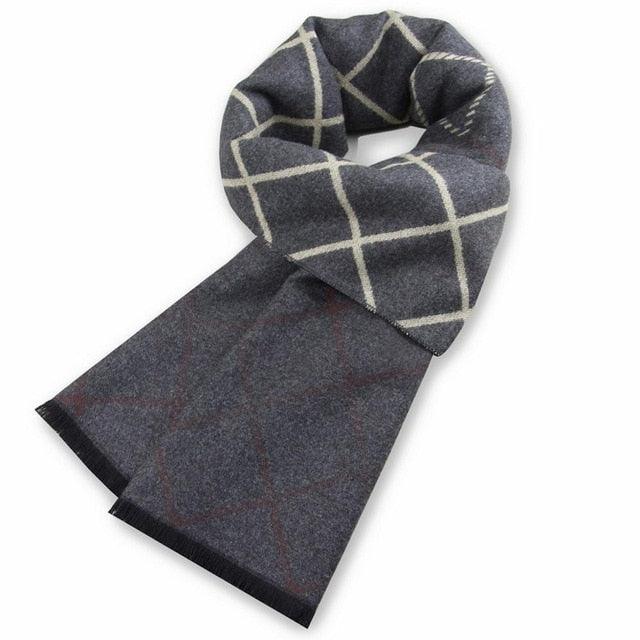 Newest Luxury Winter Warm Cashmere Plaid Design Tassels Long Scarf - Man Thicken Wrap (D17)(MA7)
