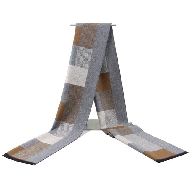 Newest Luxury Winter Warm Cashmere Plaid Design Tassels Long Scarf - Man Thicken Wrap (D17)(MA7)