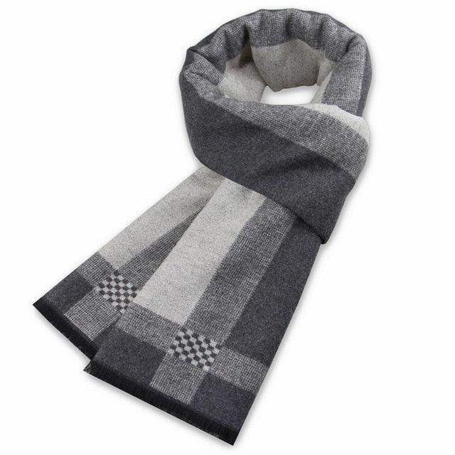 Newest Luxury Winter Warm Cashmere Plaid Design Tassels Long Scarf - Man Thicken Wrap (D17)(MA7)