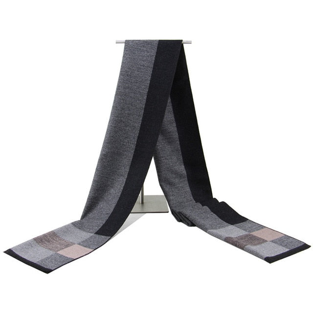 Newest Luxury Winter Warm Cashmere Plaid Design Tassels Long Scarf - Man Thicken Wrap (D17)(MA7)