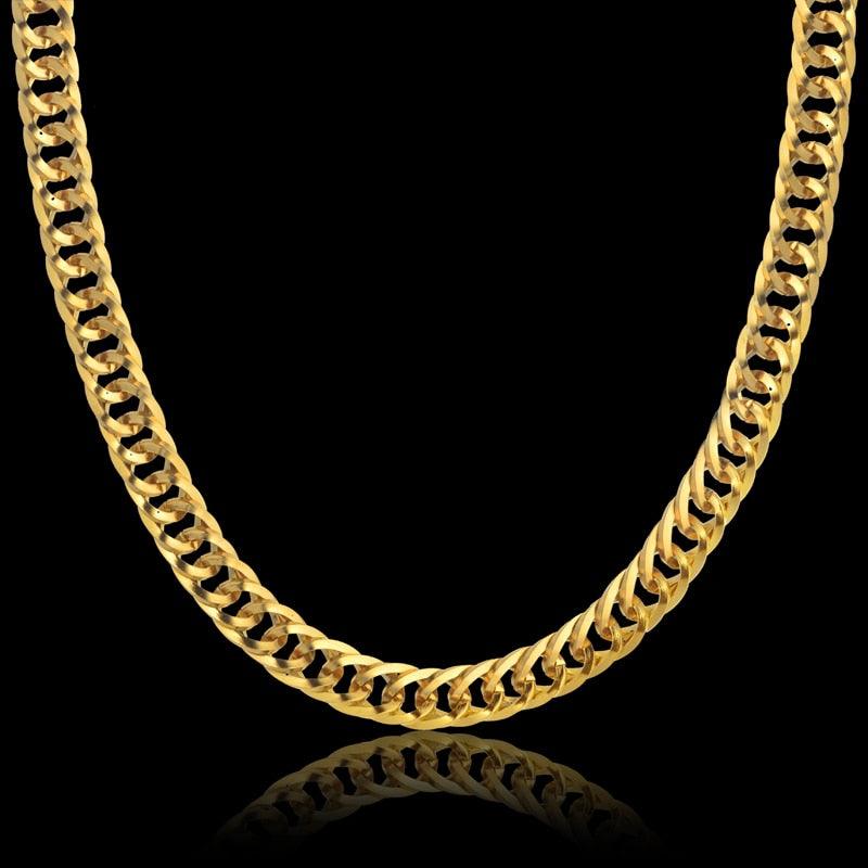 Newest Men's Thick Silver Color Chains - Necklace Bracelet Silver Color Chain Set (MJ4)