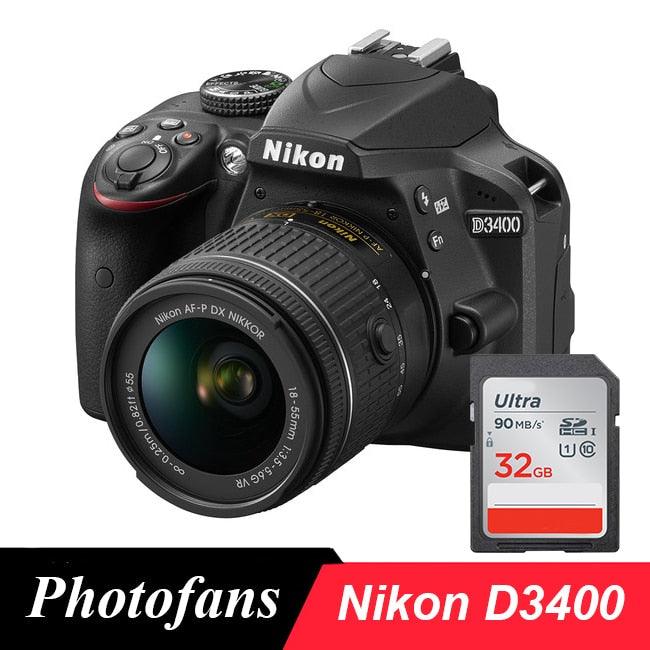Nikon D3400 DSLR Camera with Nikkor AF-P 18-55mm Lens -24.2MP -Video -Bluetooth (MC1)(1U54)1